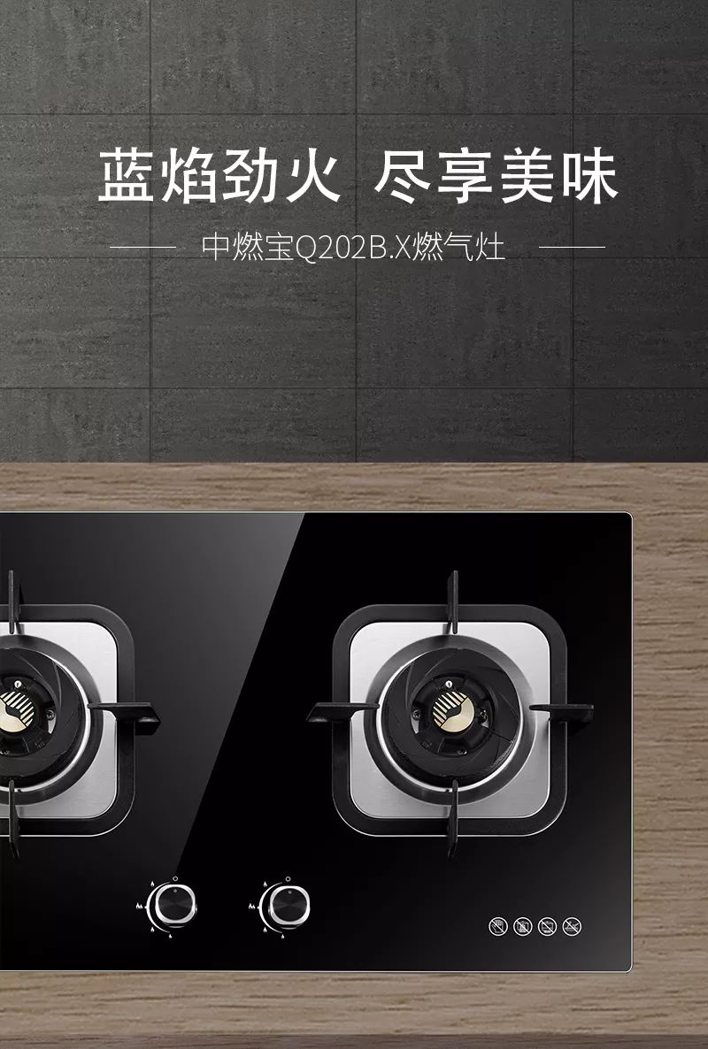 蓝焰劲火，尽享美味—中燃宝Q202B.X燃气灶